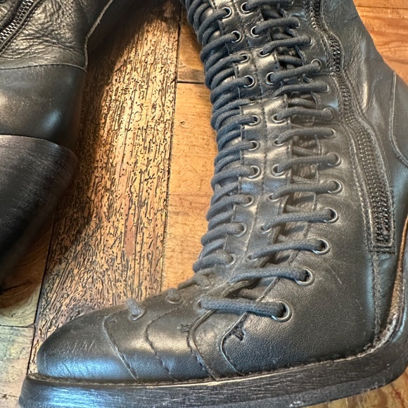 Ann Demeulemeester triple lace knee high talon heels 37 - Picture 9 of 15